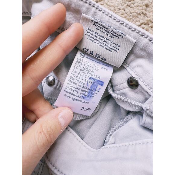 AG Adriano Goldschmied Ankle Skinny Jeans 25R Light Gray Clean Girl Minimalist - Picture 7 of 8